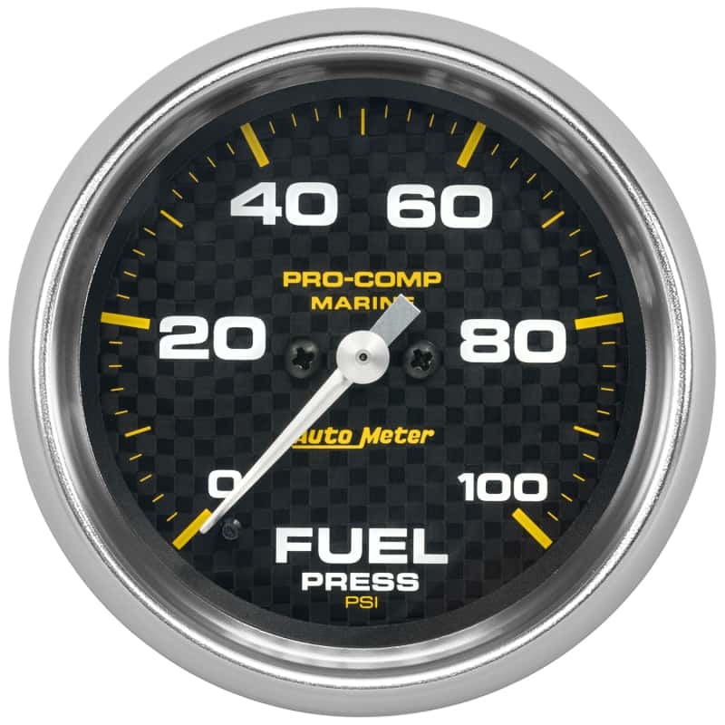 AutoMeter — Autometer Marine Carbon Fiber 2-5/8in 100 PSI Digital Stepper Motor Fuel Pressure Gauge
GA 2.6" FP 100 MCF - view 1