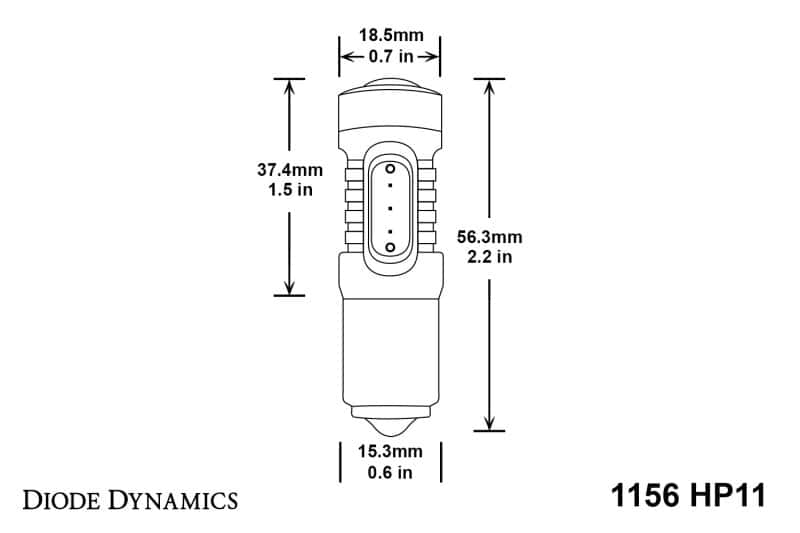 Diode Dynamics — Diode Dynamics 1156 LED Bulb HP11 LED - Amber (Single) - view 5