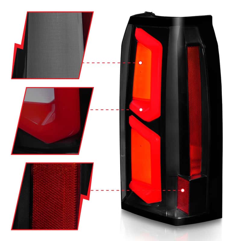 ANZO — ANZO 2015-2020 Chevrolet Tahoe LED Tail Lights w/ Light Bar Black Housing Smoke Lens
Tail Light Set - view 10