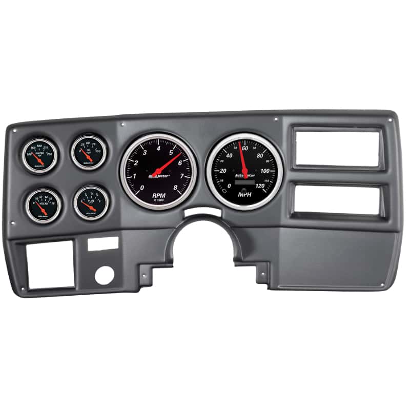AutoMeter — Autometer Designer Black 73-83 Chevy Truck / Suburban Dash Kit 6pc Tach/ MPH/ Fuel/ Oil/ WTMP/ Volt
GA KT CHV TRK 73-83D - view 1