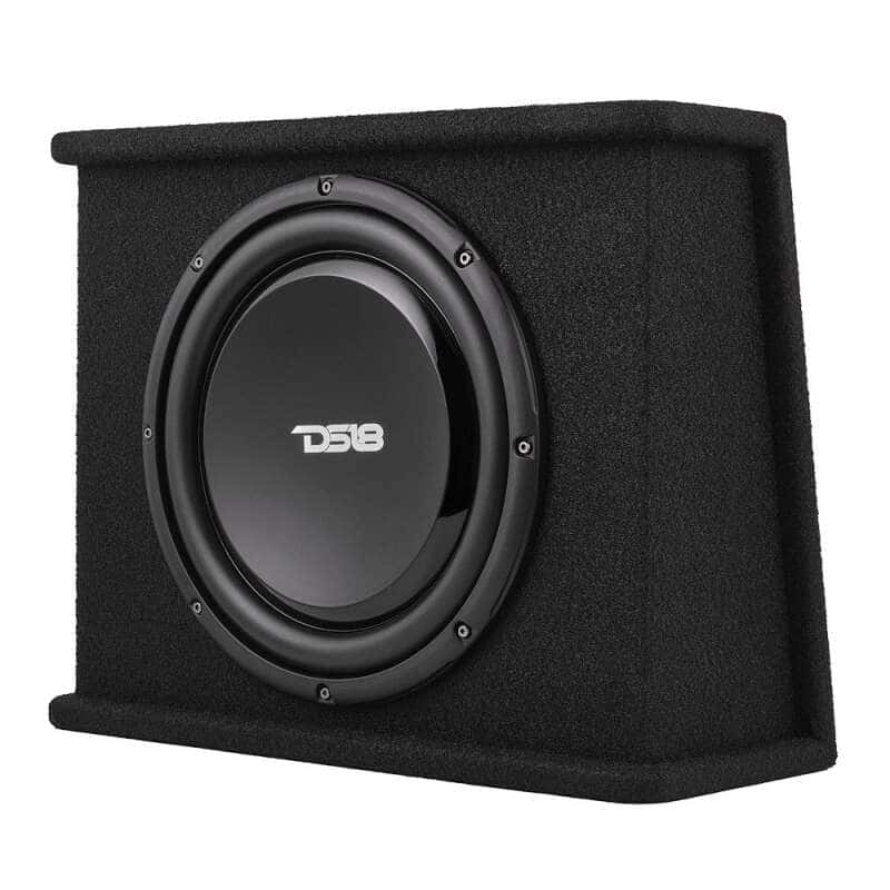 DS18 — DS18 Single 12in Shallow Subwoofer and Enclosure 350 Watts RMS Amplified Sealed Black Carpet - view 4