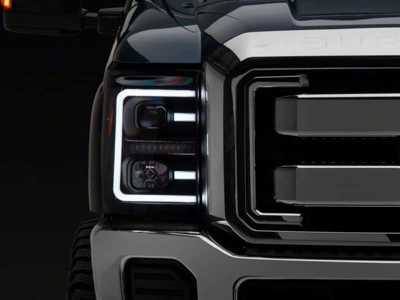 Raxiom — Raxiom 11-16 Ford F-250 Super Duty LED Projector Headlights - Blk Housing (Clear Lens)
Headlights - view 2