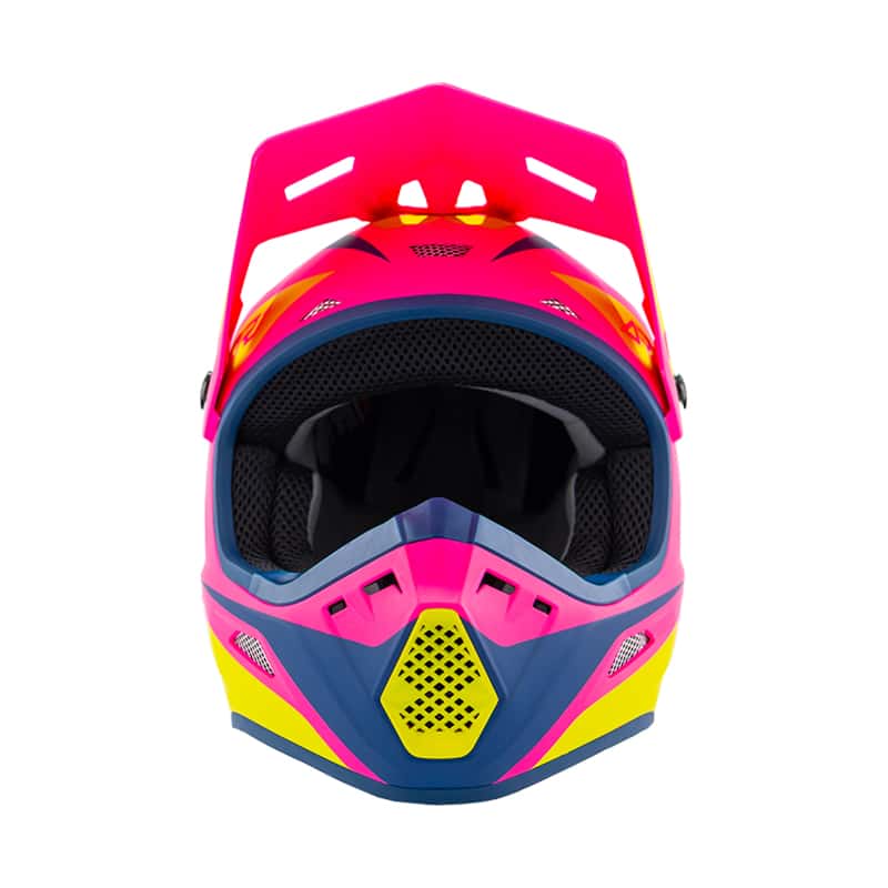 Answer — Answer 26 AR1 Mototown Helmet Matte Pink/Hyper Acid/Dark Blue Youth - Large - view 3
