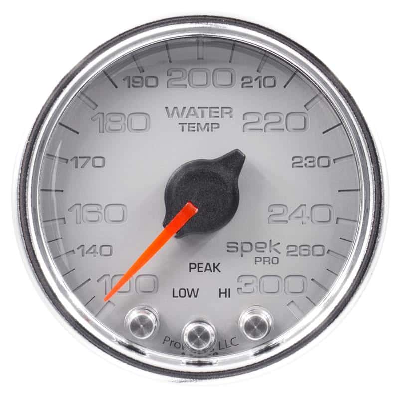AutoMeter — Autometer Spek-Pro Gauge Water Temp 2 1/16in 300f Stepper Motor W/Peak & Warn Slvr/Chrm
GA 2" WTEMP SCC SPEK - view 2