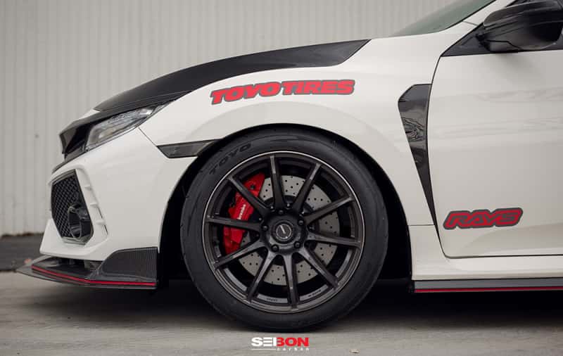 Seibon — Seibon 17-18 Honda Civic Type-R Carbon Fiber Fender Ducts (Pair) - view 11