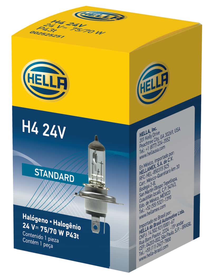 Hella — Hella H4 24V 75/70W P43t T4.625 Halogen Bulb
H4 24V Halogen Bulb - view 5