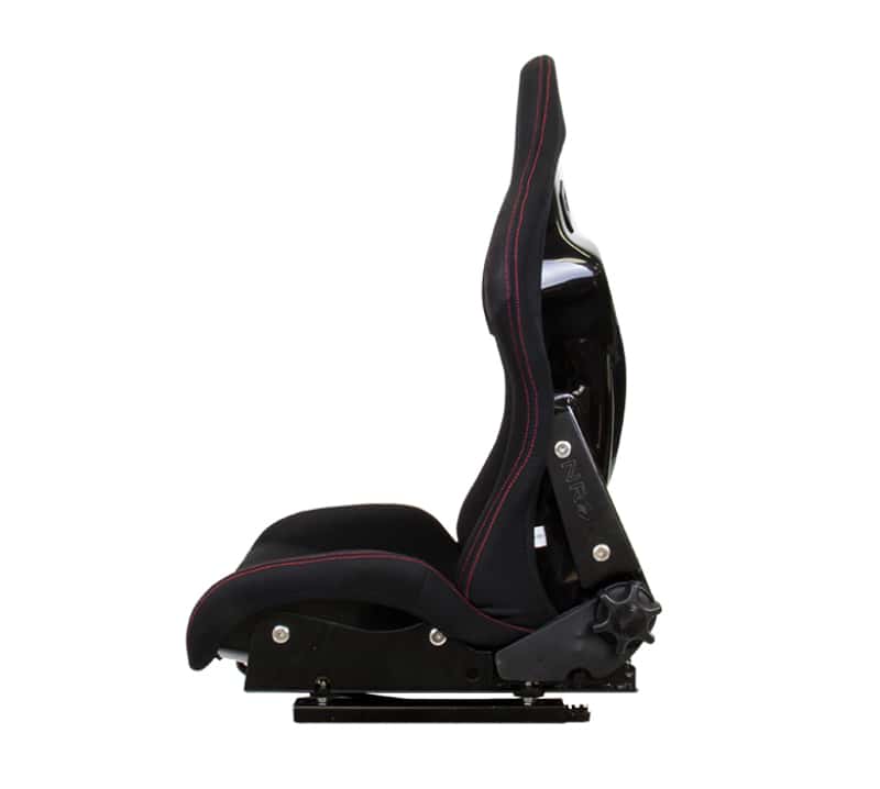 NRG — NRG FRP Bucket Seat - Reclinable (Black Cloth w/Red Stiting) - view 2