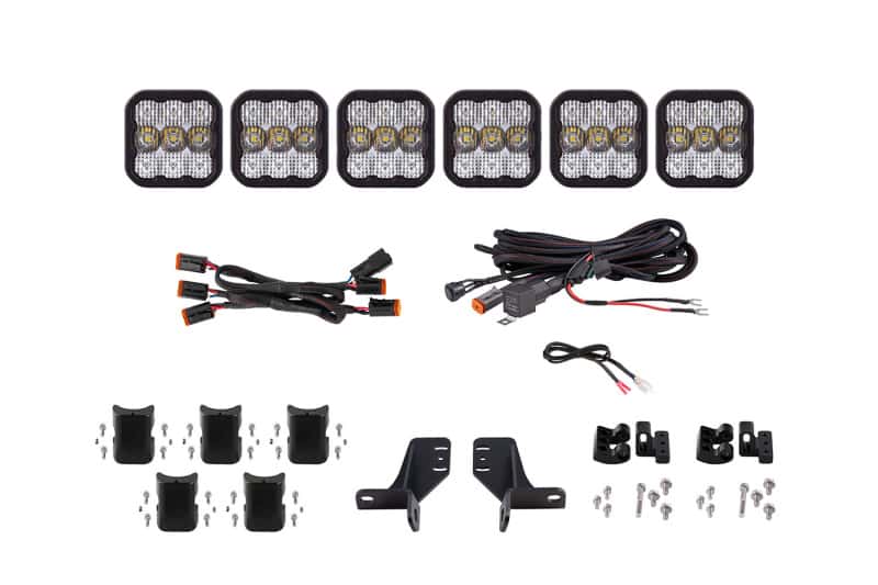 Diode Dynamics — Diode Dynamics Bronco SS5 6-Pod CrossLink Grille Lightbar Kit Sport - White Combo - view 1