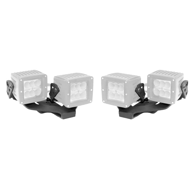 Go Rhino — Go Rhino 18-20 Jeep Wrangler JL/JLU/Gladiator JT Light Mount - Two 3in Cubes
Center Hood Mount - view 1