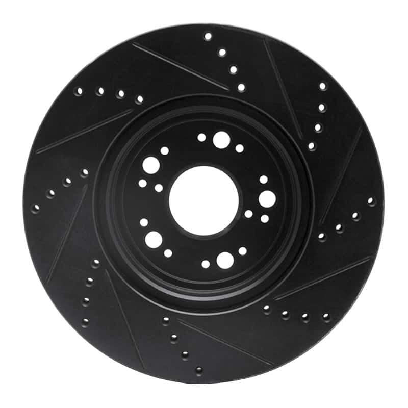 R1 Concepts — R1 95-00 Lexus LS400 Front Left Drilled & Slotted Black Brake Rotor
R1 Brake Rotor Drill - view 5