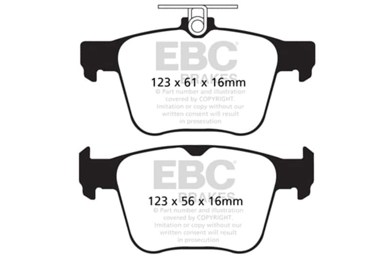 EBC — EBC 14-20 Audi S3 2.0 Turbo Yellowstuff Rear Brake Pads
Disc Brake Pad - view 3