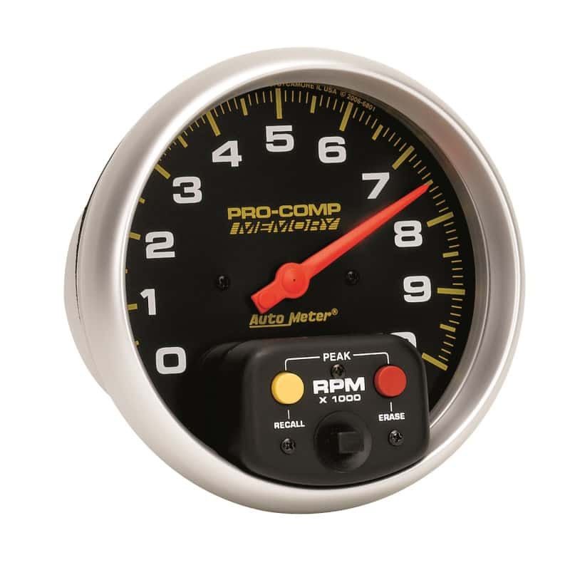 AutoMeter — Autometer Pro-Comp 5 inch 10K RPM with Peak Memory In-Dash Tachometer
5" TACH, 10,000 RPM, - view 7