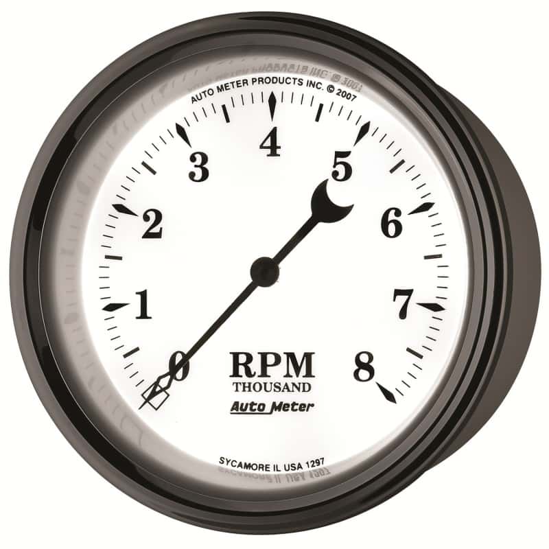 AutoMeter — AutoMeter Gauge Tachometer 3-3/8in. 8K RPM In-Dash Old Tyme White II
3-3/8" TACH, 8,000 R - view 9