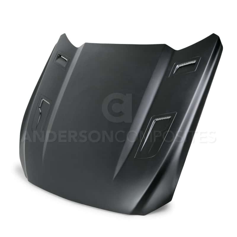 Anderson Composites — Anderson Composites 15-17 Ford Mustang (Excl. GT350/GT350R) Type-GTH Style Hood Fiberglass - view 1