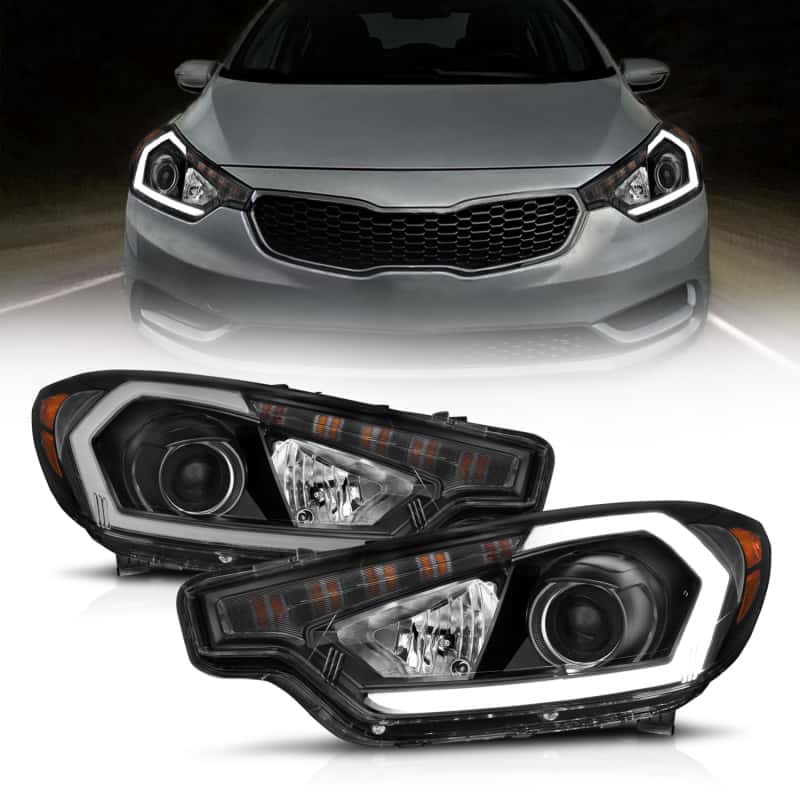 ANZO — ANZO 2014-2016 Kia Forte Projector Headlights w/ Light Bar Black Housing w/ DRL
Head Light Set
HdLtSet - view 2