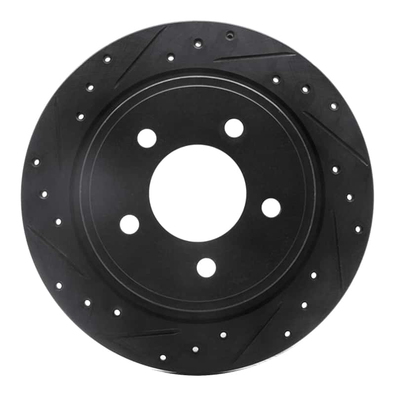 R1 Concepts — R1 04-08 Chrysler Pacifica Rear Left Drilled & Slotted Black Brake Rotor
R1 Brake Rotor Drill - view 1