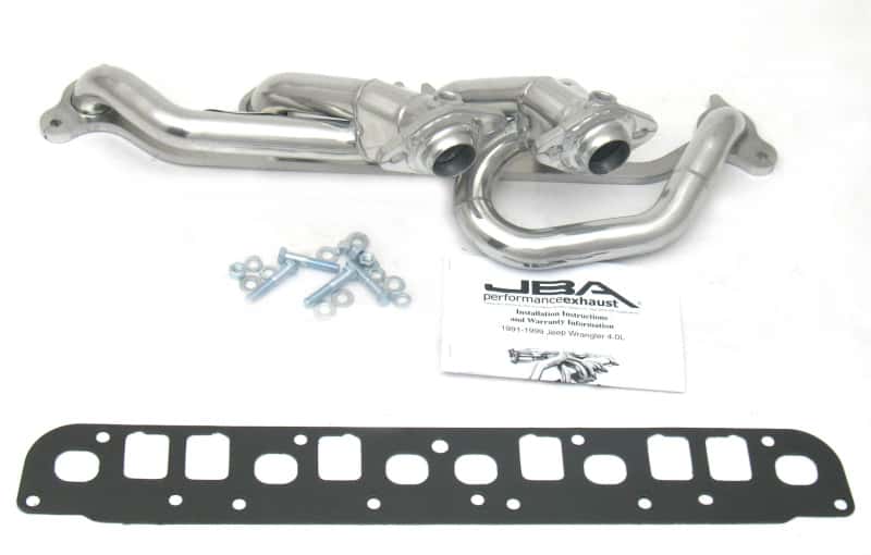 JBA — JBA 00-06 Jeep 4.0L 1-1/2in Primary Silver Ctd Cat4Ward Header
Exhaust Header - view 1