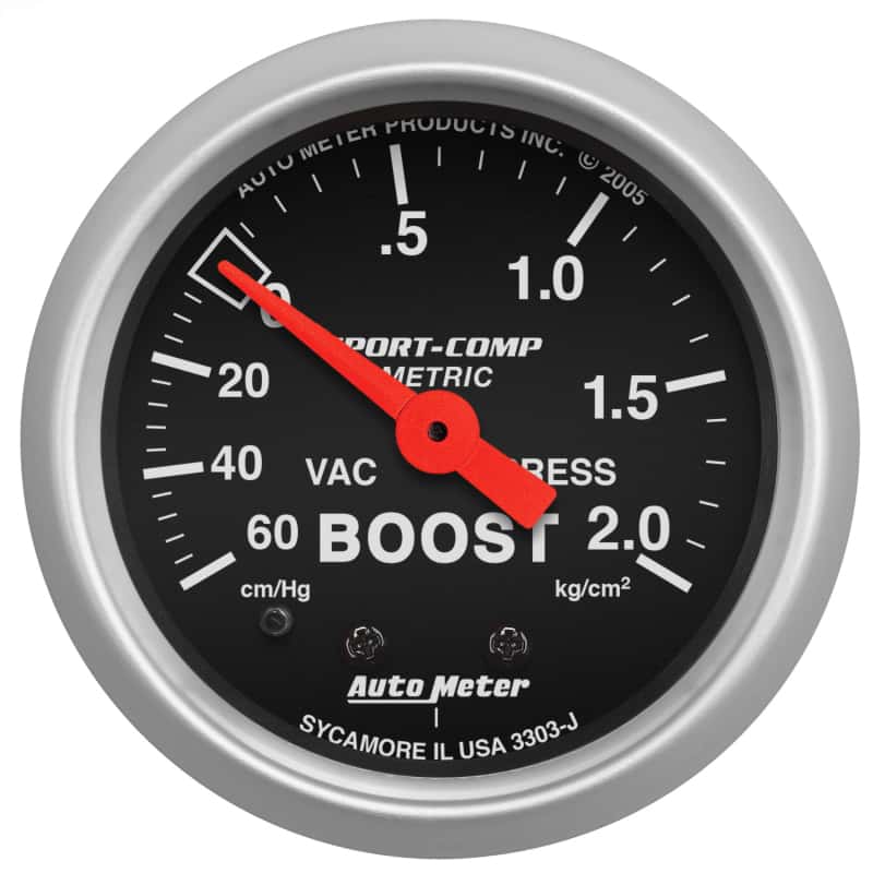 AutoMeter — Autometer Sport-Comp 52mm 60 cm/Hg-2.0 Kg/Cm2 Mechanical Boost Gauge
2" BOOST-VAC/PRESS, - view 1