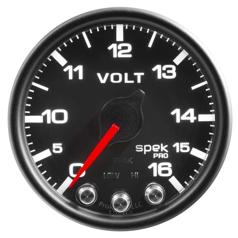 AutoMeter — Autometer Spek-Pro Gauge Voltmeter 2 1/16in 16V Stepper Motor W/Peak & Warn Blk/Blk
GA 2" VOLT BCB SPEK - view 4
