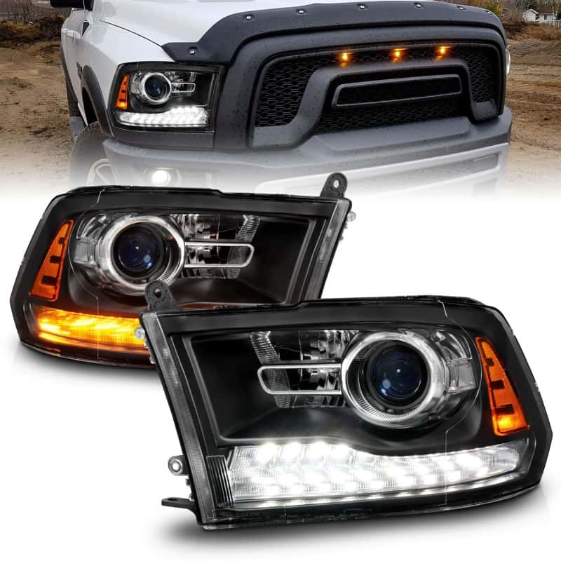 ANZO — ANZO 09-18 Dodge Ram 1500/2500/3500 LED Plank Style Headlights Switchback + Sequential - Matte Black
Head Light Set
HdLtSet - view 1