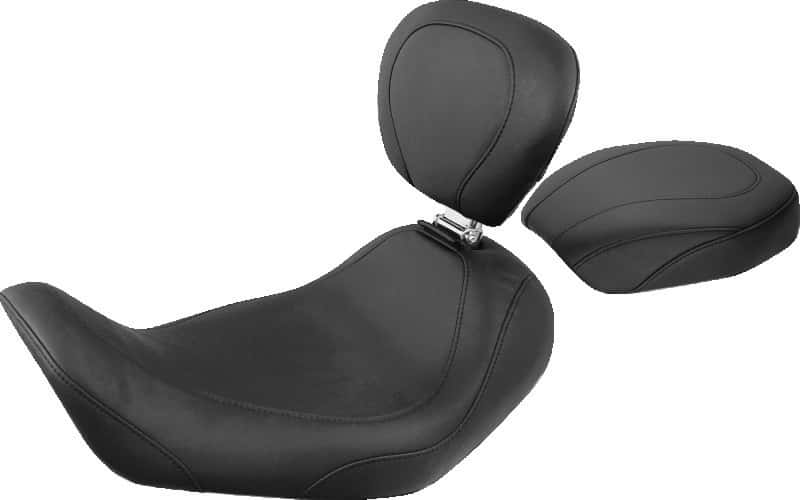 Mustang Motorcycle — Mustang 06-17 Harley Dyna Wide Tripper Solo Seat w/Driver Backrest - Black - view 1