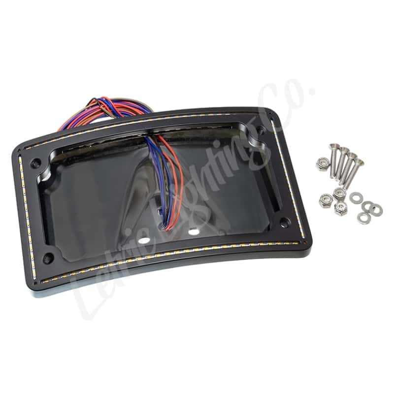 Letric Lighting — Letric Lighting 04-13 Sportster Perfect Plate Light Black Curved License Plate Frame - view 1