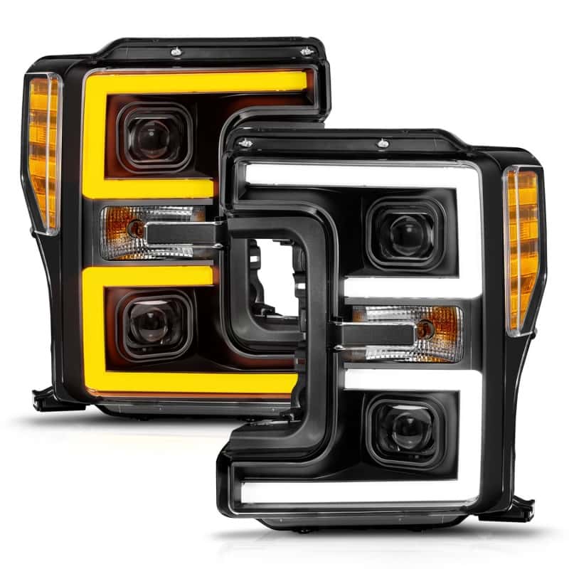 ANZO — ANZO 17-19 Ford F-250/350/450 SD (w/o Factory LED) LED Proj Headlights w/Light Bar Switchback Blk
Head Light Set
HdLtSet - view 3