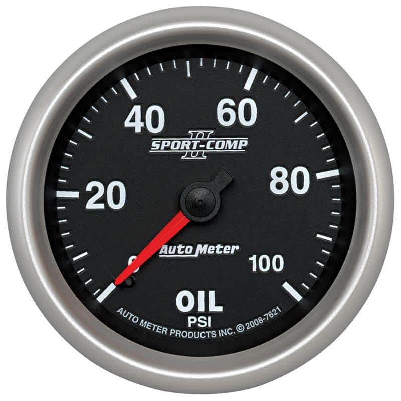 AutoMeter — Autometer Sport-Comp II 2-5/8in 100 PSI Mechanical Oil Pressure Gauge
2-5/8" OIL PRESS, 0- - view 2