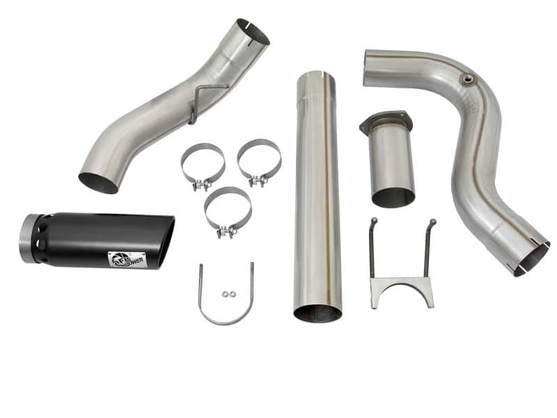 aFe — aFe ATLAS 5in DPF-Back Alum Steel Exhaust System w/Black Tip 2017 Ford Diesel Trucks V8-6.7L (td)
Turbo-Back Exhaust - view 8