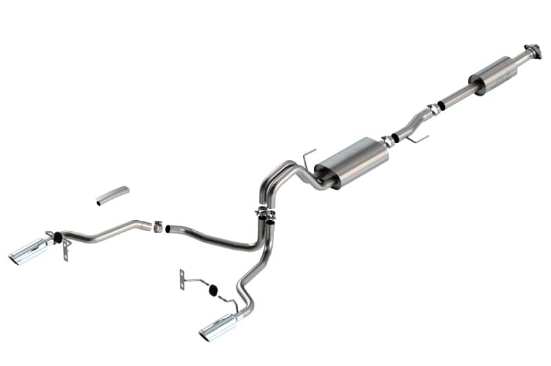 Borla — Borla F-150 2021 5.0L 4dr CC SB EC STB Lariat/KR/Platinum/LTD 3/2.25 SRE Cat-Back Touring CHR Tips
Cat-Back System - view 1