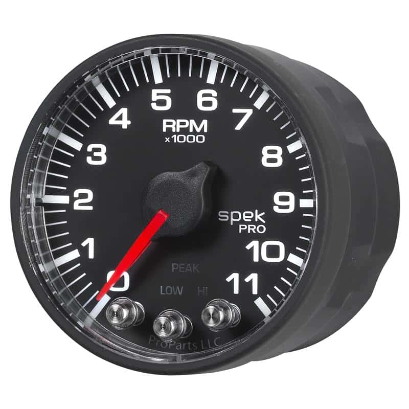 AutoMeter — Autometer Spek-Pro Gauge Tach 2 1/16in 11K Rpm W/ Shift Light & Peak Mem - Blk/Blk
GA 2" 11KRPM BFB SPK - view 3