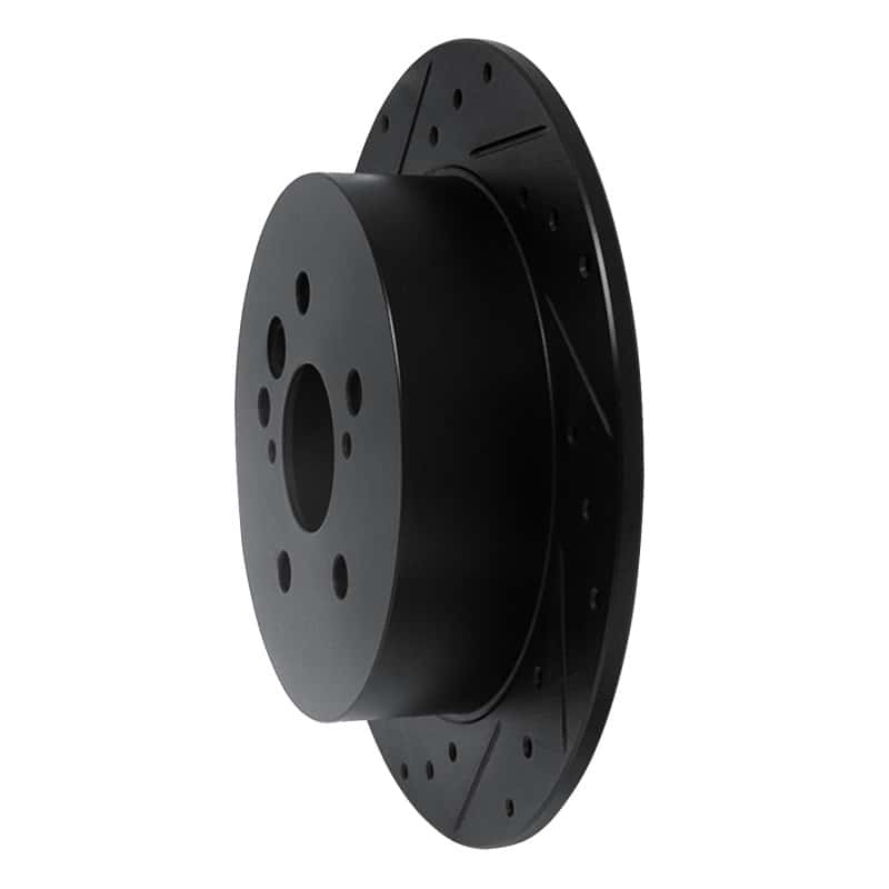 R1 Concepts — R1 04-05 Toyota RAV4 Rear Left Drilled & Slotted Black Brake Rotor
R1 Brake Rotor Drill - view 2