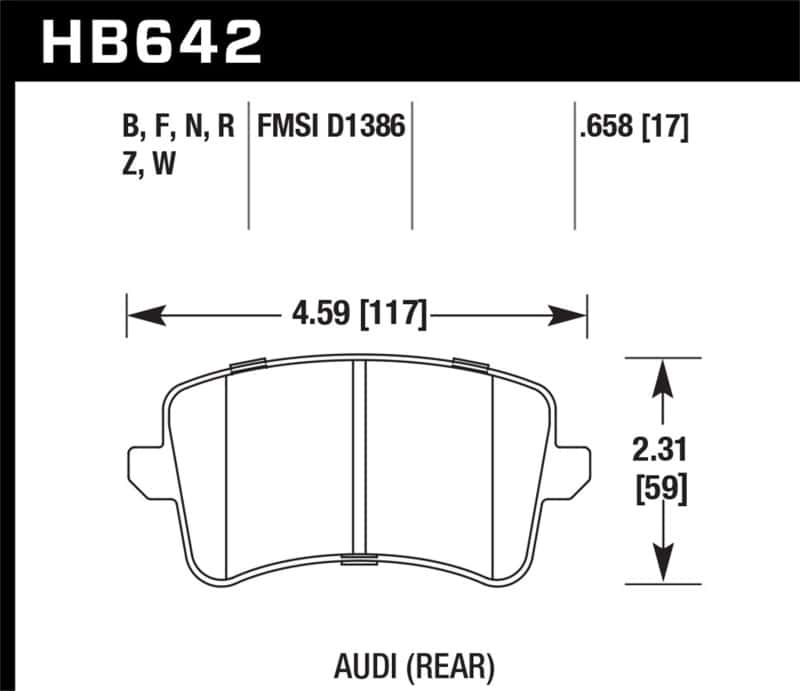 Hawk Performance — Hawk 2009-2014 Audi A4 DTC-30 Rear Brake Pads
Disc Brake Pad - view 3
