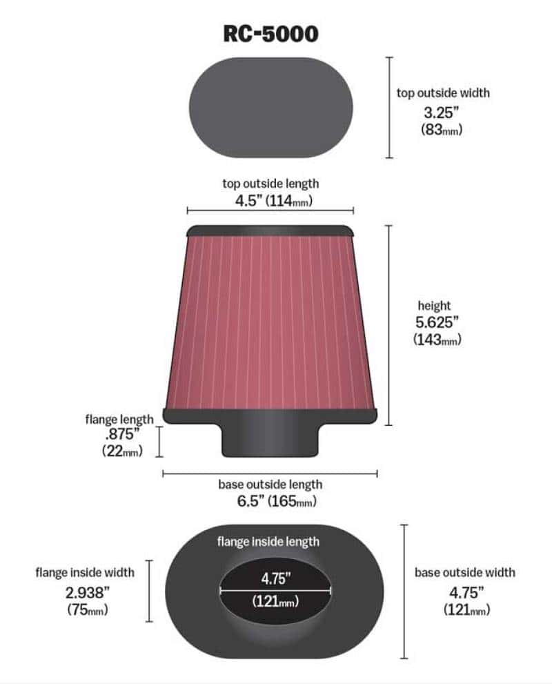 K&N Engineering — K&N Universal Chrome Filter GM TPI Custom - Oval Flange
Oval Flg; GM TPI Cus
Universal Clamp-On A - view 4