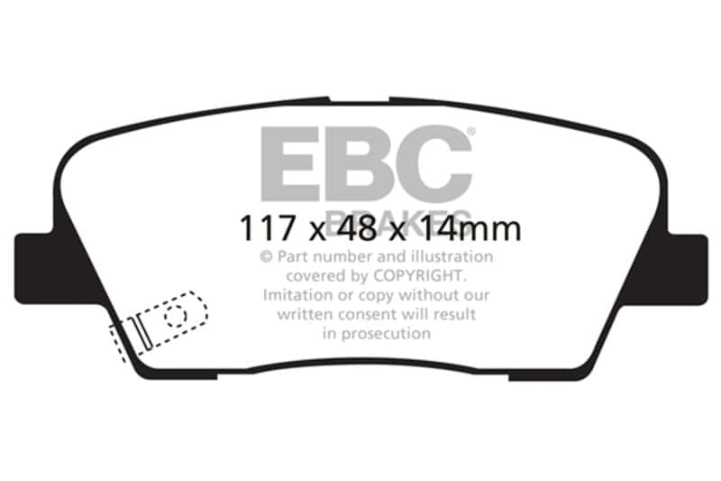 EBC — EBC 06-09 Hyundai Entourage 3.8 Ultimax2 Rear Brake Pads
Disc Brake Pad - view 1