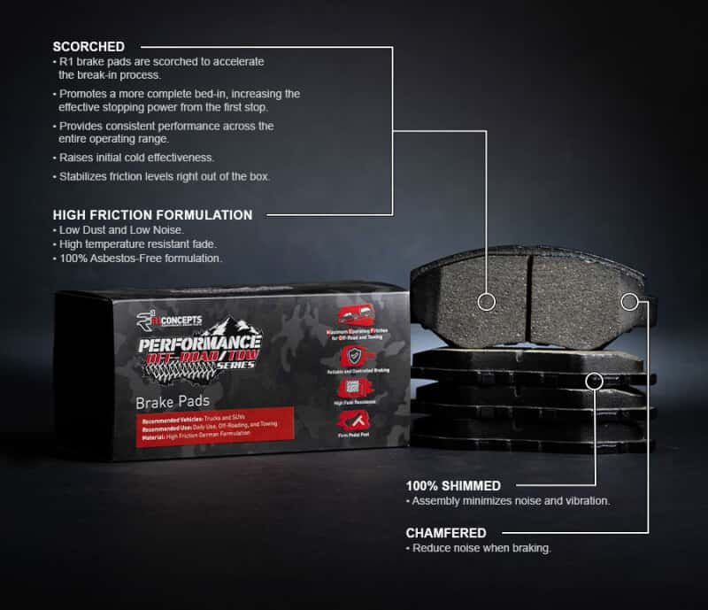 R1 Concepts — R1 2020-2025 Chevy Silverado 3500 HD Front/Rear Performance Off-Road/Tow Brake Pads & Hardware Kit
R1 Performance Off-R - view 2