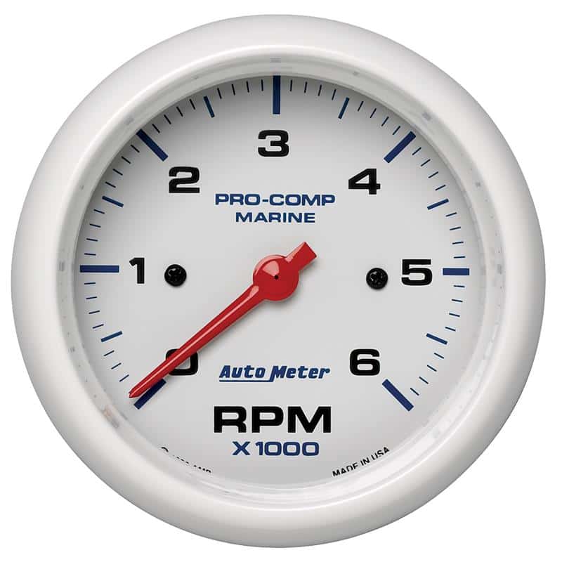 AutoMeter — Autometer Marine White Ultra-Lite Gauge 3-3/8in Tachometer 6K RPM
3.4" TACH 6KRPM MW - view 2