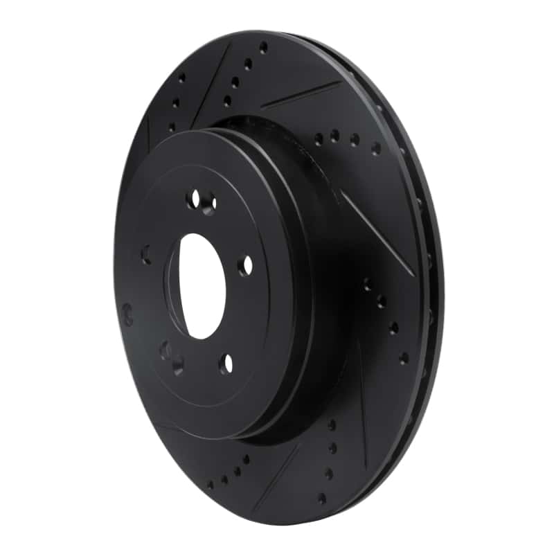 R1 Concepts — R1 10-16 Hyundai Genesis Coupe Rear Left Drilled & Slotted Black Brake Rotor
R1 Brake Rotor Drill - view 2