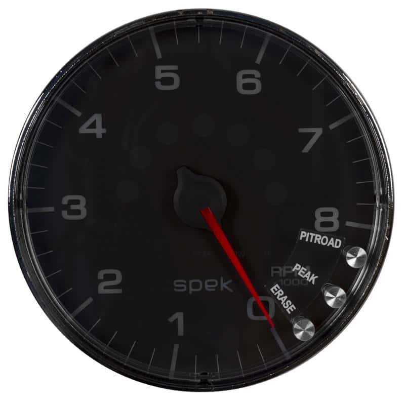 AutoMeter — Autometer Spek-Pro Gauge Tachometer 5in 8K Rpm W/Shift Light & Peak Mem Black/Chrome
GA 5" 8KRPM BFC SPEK - view 2
