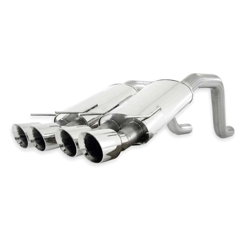 Stainless Works — Stainless Works 2006-13 Corvette C6ZO6/ZR1 3in Axleback Chambered Mufflers Quad 4in Rolled Edge Tips
Exhaust System - view 2