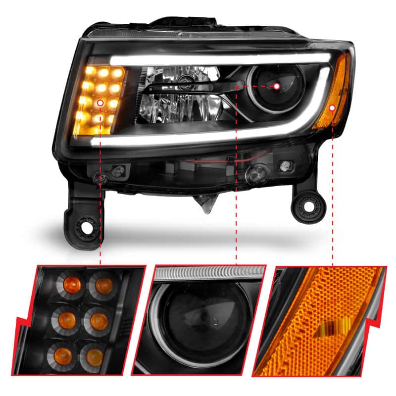 ANZO — ANZO 2014-2015 Jeep Grand Cherokee Projector Headlights w/ Plank Style Design Black
Head Light Set
HdLtSet - view 4