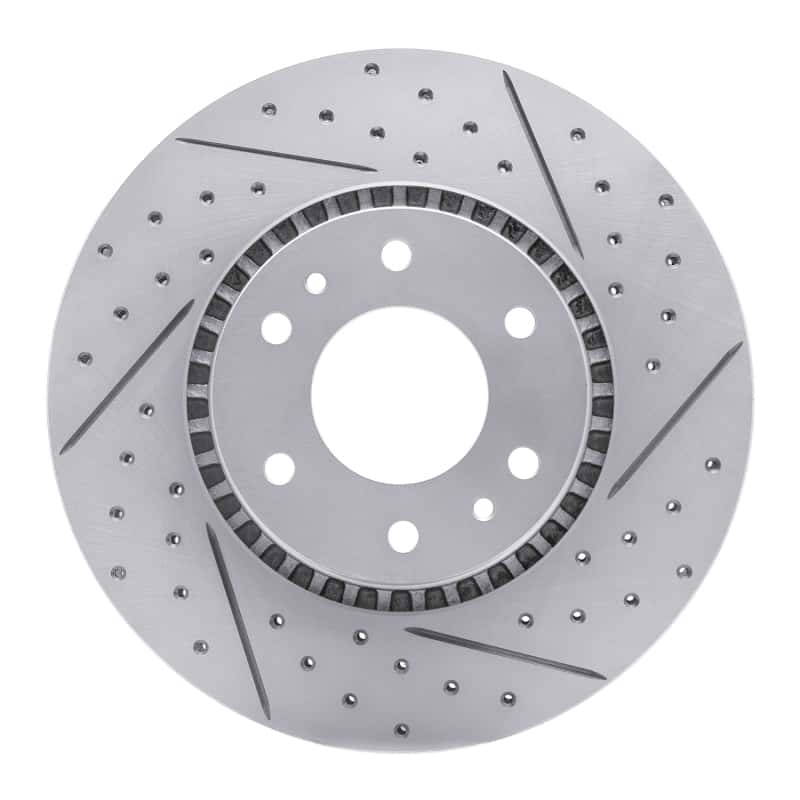 R1 Concepts — R1 02-09 Buick Rainier Front Right Drilled & Slotted Geo-Carbon Rotor - view 1
