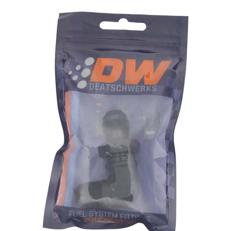 DeatschWerks — DeatschWerks 8AN Male Flare to 8AN Male Flare Bulkhead Adapter 90-Degree - Anodized Matte Black
Lines & Fittings - view 2