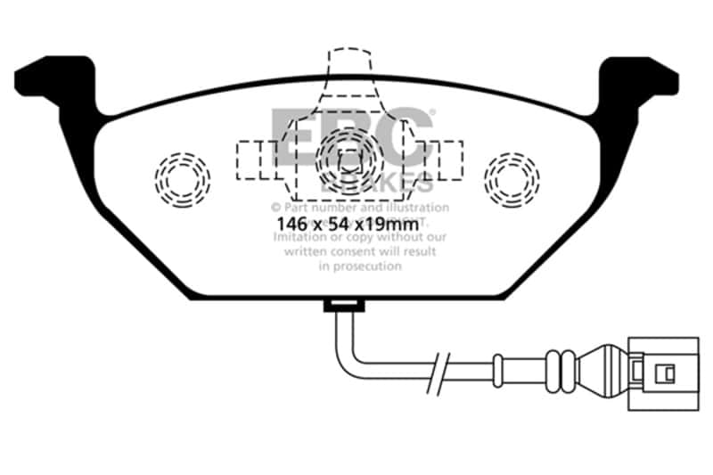 EBC — EBC 00-05 Volkswagen Beetle 2.0 Yellowstuff Front Brake Pads
Disc Brake Pad - view 1