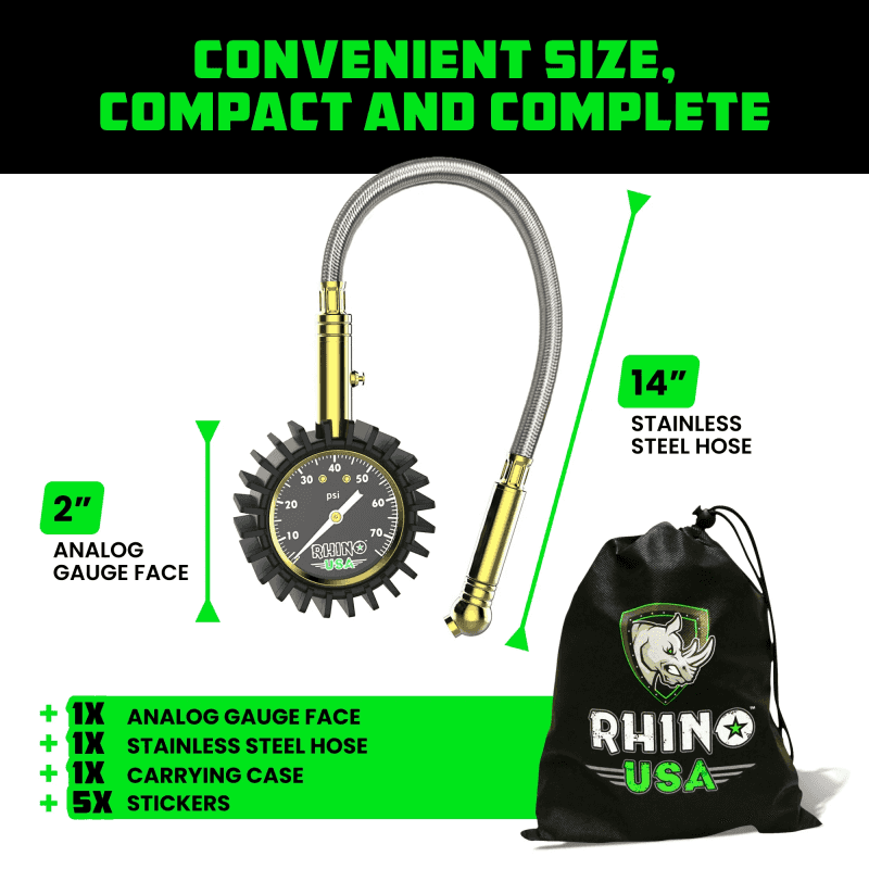 Rhino USA — Rhino USA 75 Psi Analog Heavy Duty Tire Pressure Gauge
Tire Gauge - view 4