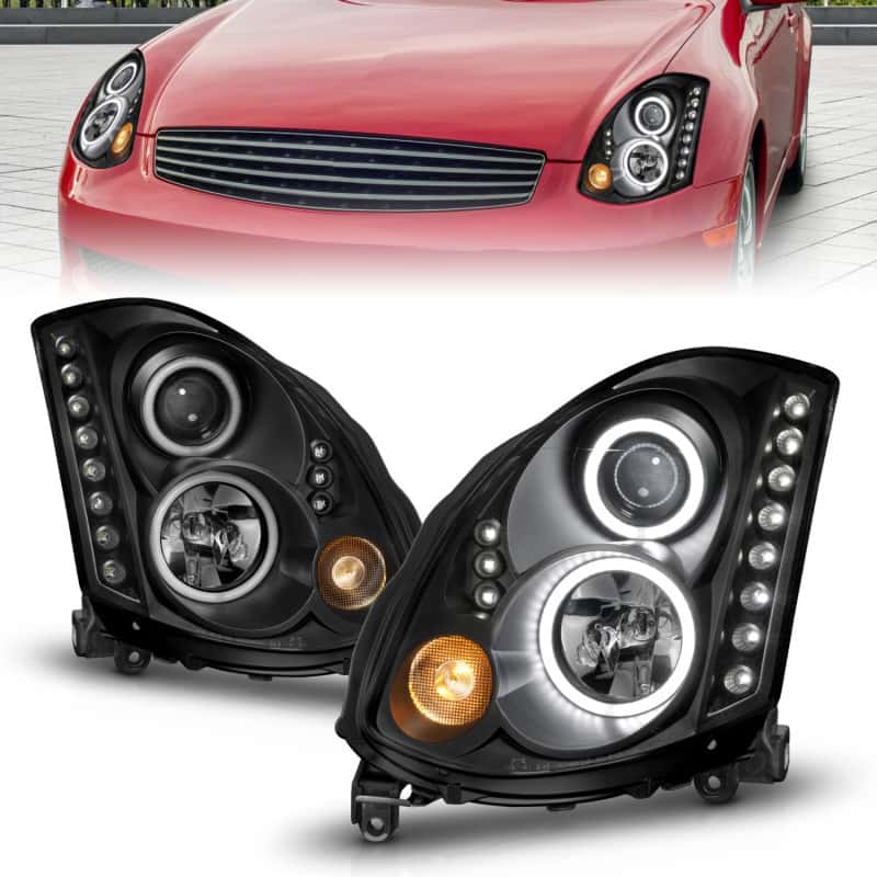 ANZO — ANZO 2003-2007 Infiniti G35 Projector Headlights w/ Halo Black (CCFL) (HID Compatible)
Head Light Set
HdLtSet - view 8
