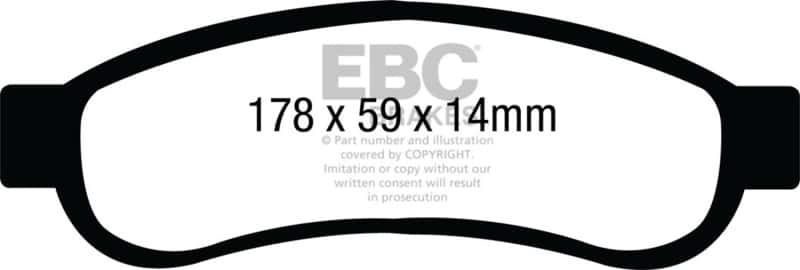 EBC — EBC 08-10 Ford F250 (inc Super Duty) 5.4 (2WD) Ultimax2 Rear Brake Pads
Disc Brake Pad - view 1