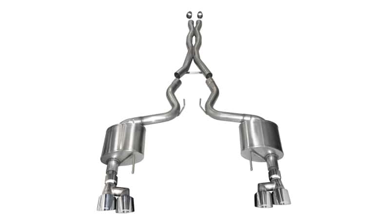 CORSA Performance — Corsa 2018-2023 Ford Mustang 5.0L 3in Sport Cat-Back Dual Rear Exit 4in Polished Pro-Series Tips
Exhaust - view 1