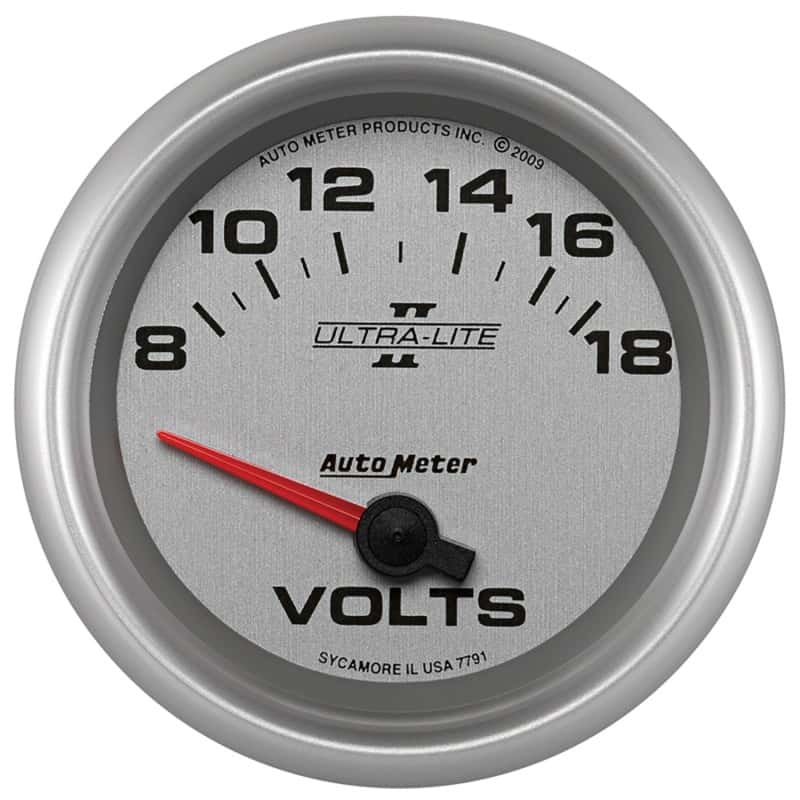 AutoMeter — Autometer Ultra-Lite II 2-5/8in 18V Electric Voltmeter Gauge
2-5/8" VOLTMETER, 8- - view 1