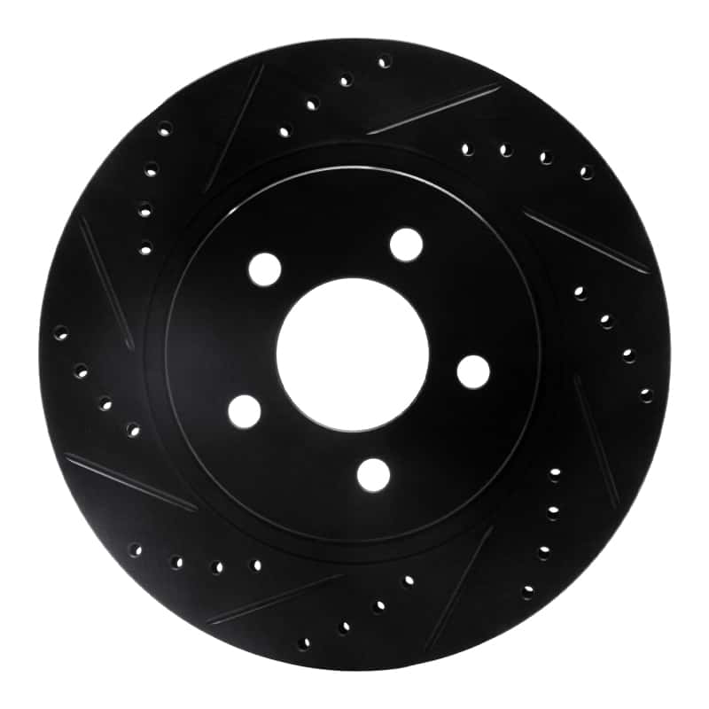 R1 Concepts — R1 05-14 Ford Mustang Rear Left Drilled & Slotted Black Brake Rotor
R1 Brake Rotor Drill - view 1